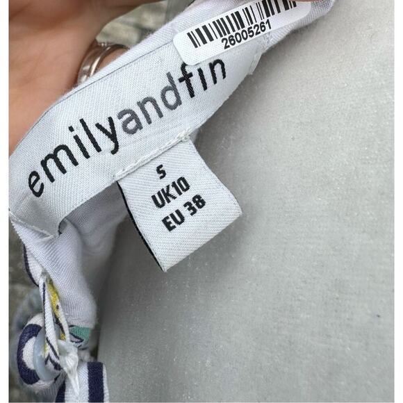 ModCloth Cocktails lemon stripe midi Dress Emily and Fin small S/M 50s casual - Picture 11 of 11